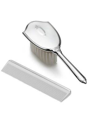 Empire Silver Girl's Shield Design Brush and Comb Set